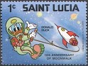 St. Lucia - 1980 - Walt Disney - 1 ¢ - Multicolor - Walt Disney, Moonwalk - Scott 492 - Disney 10th Anniversary of Moonwalk Donald Duck - 0